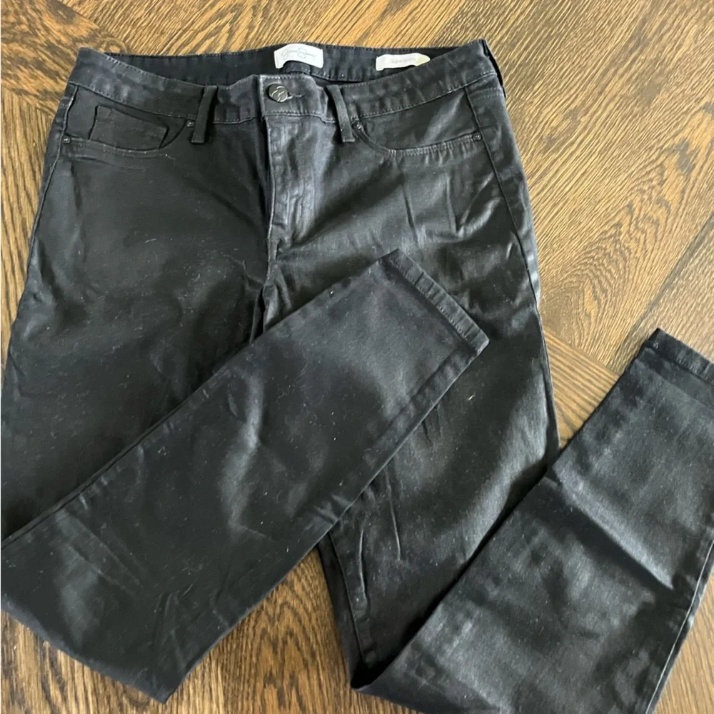 🔥Jessica Simpson 12/31 black shine super skinny has stretch like new - Picture 3 of 5